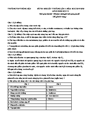 Đề thi học sinh giỏi môn Sinh học Lớp 12 lần 1 - Năm học 2019-2020 - Trường THPT Đồng Đậu